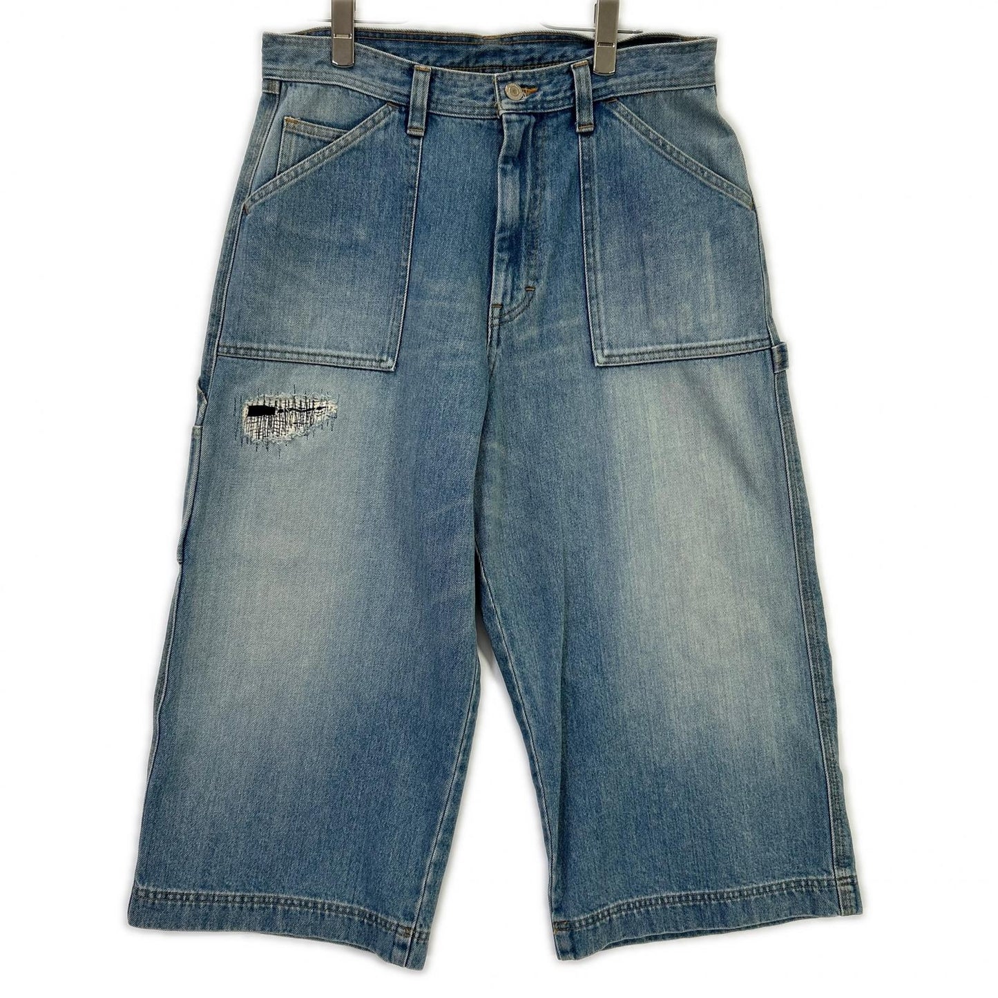 RICE NINE TEN ライスナインテン インディゴ THREE QUARTER PAINTER JEANS クロップドバギーパンツ ボトムス