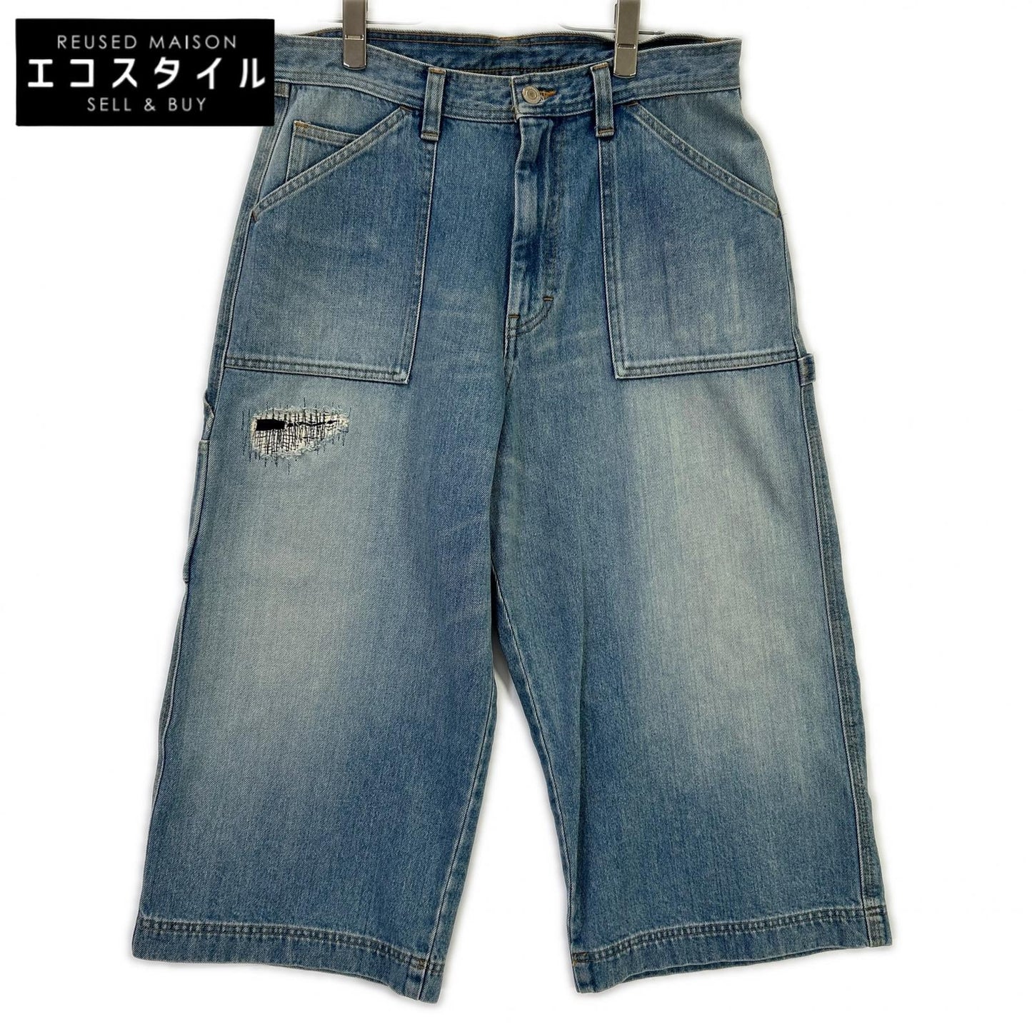 RICE NINE TEN ライスナインテン インディゴ THREE QUARTER PAINTER JEANS クロップドバギーパンツ ボトムス