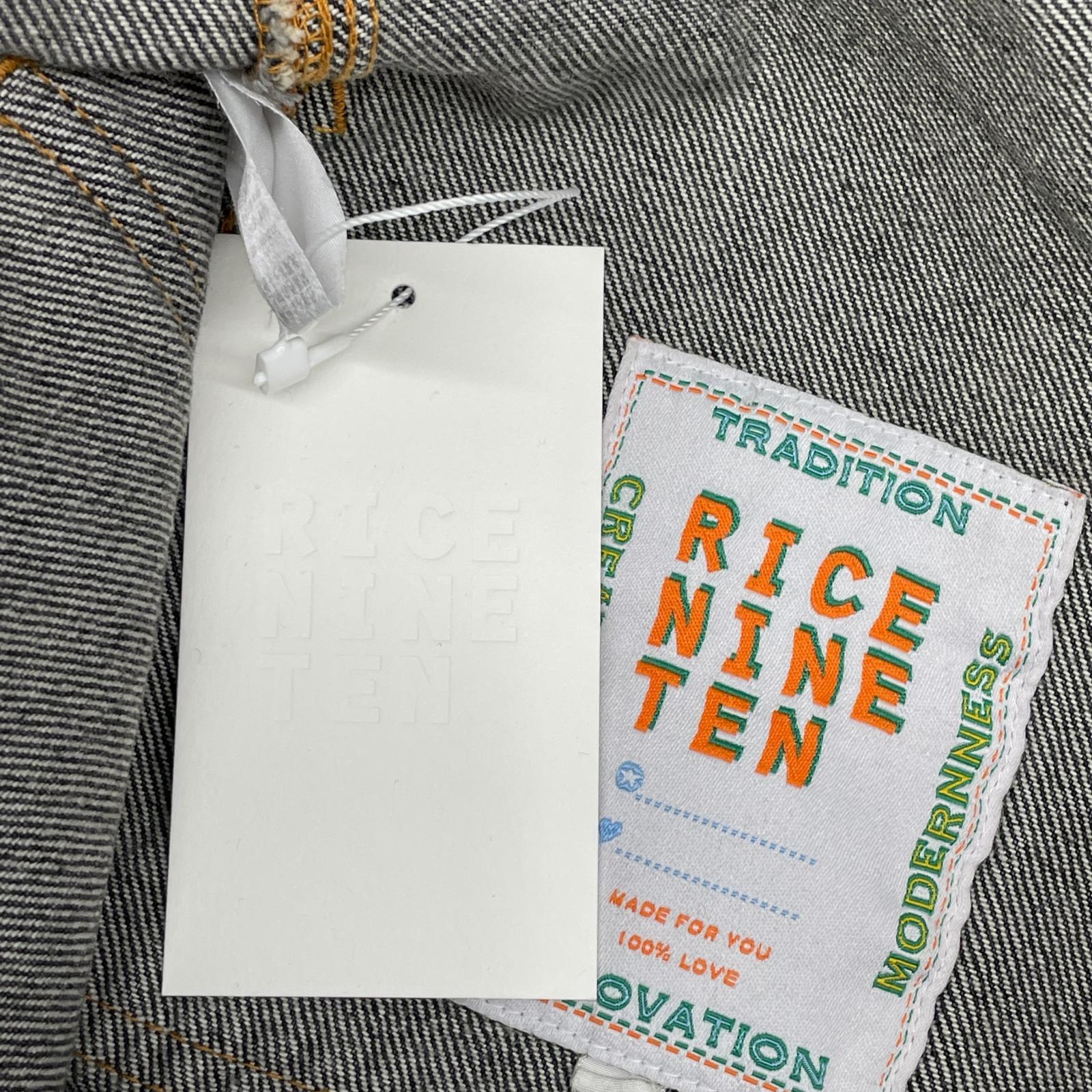 RICE NINE TEN ライスナインテン ブラック THREE QUARTER PAINTER JEANS クロップドバギーパンツ ボトムス