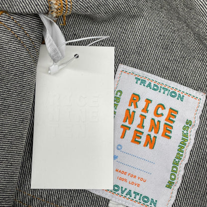 RICE NINE TEN ライスナインテン ブラック THREE QUARTER PAINTER JEANS クロップドバギーパンツ ボトムス