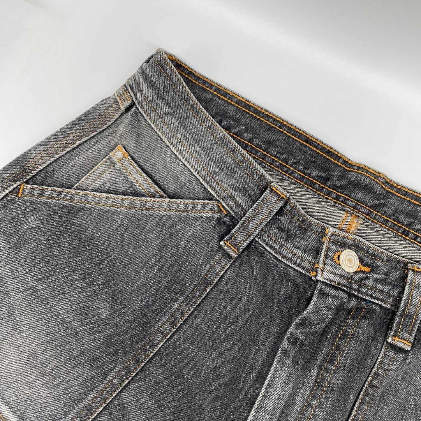 RICE NINE TEN ライスナインテン ブラック THREE QUARTER PAINTER JEANS クロップドバギーパンツ ボトムス