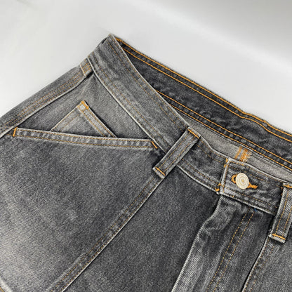RICE NINE TEN ライスナインテン ブラック THREE QUARTER PAINTER JEANS クロップドバギーパンツ ボトムス