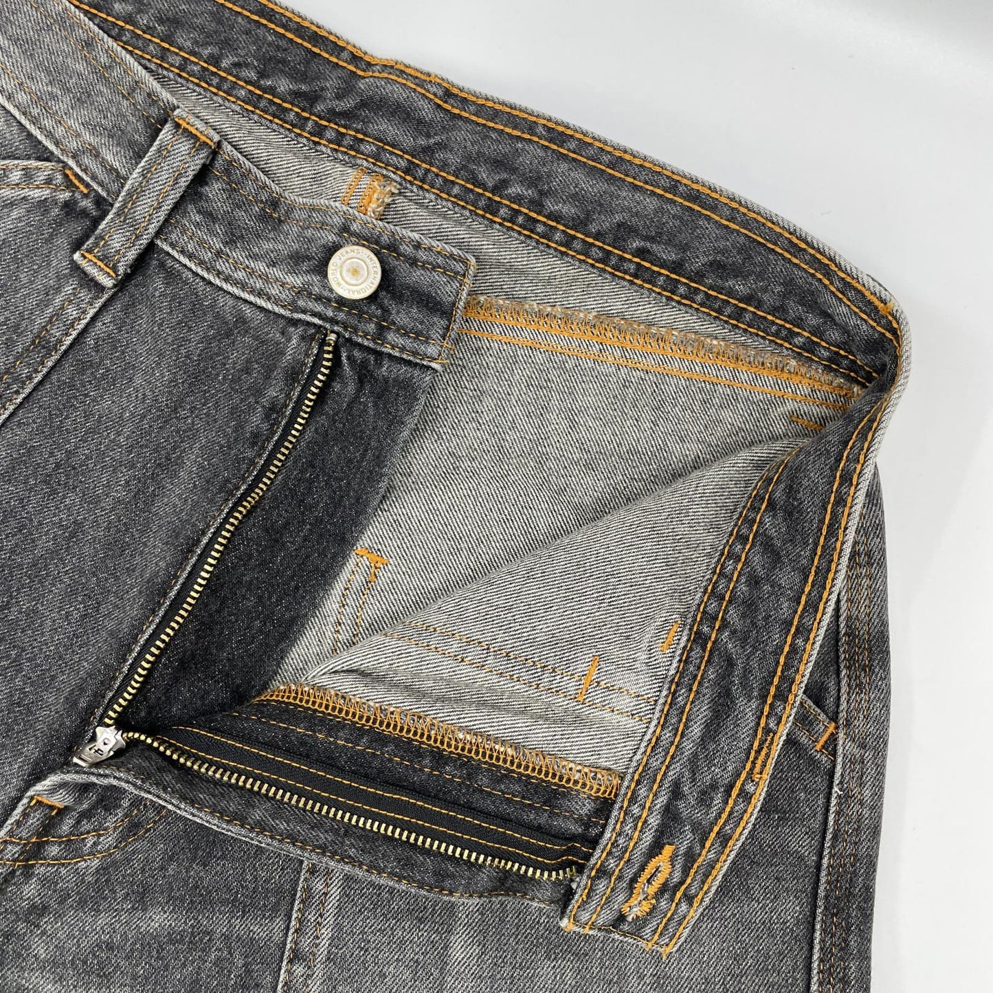 RICE NINE TEN ライスナインテン ブラック THREE QUARTER PAINTER JEANS クロップドバギーパンツ ボトムス