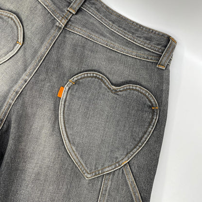 RICE NINE TEN ライスナインテン ブラック THREE QUARTER PAINTER JEANS クロップドバギーパンツ ボトムス