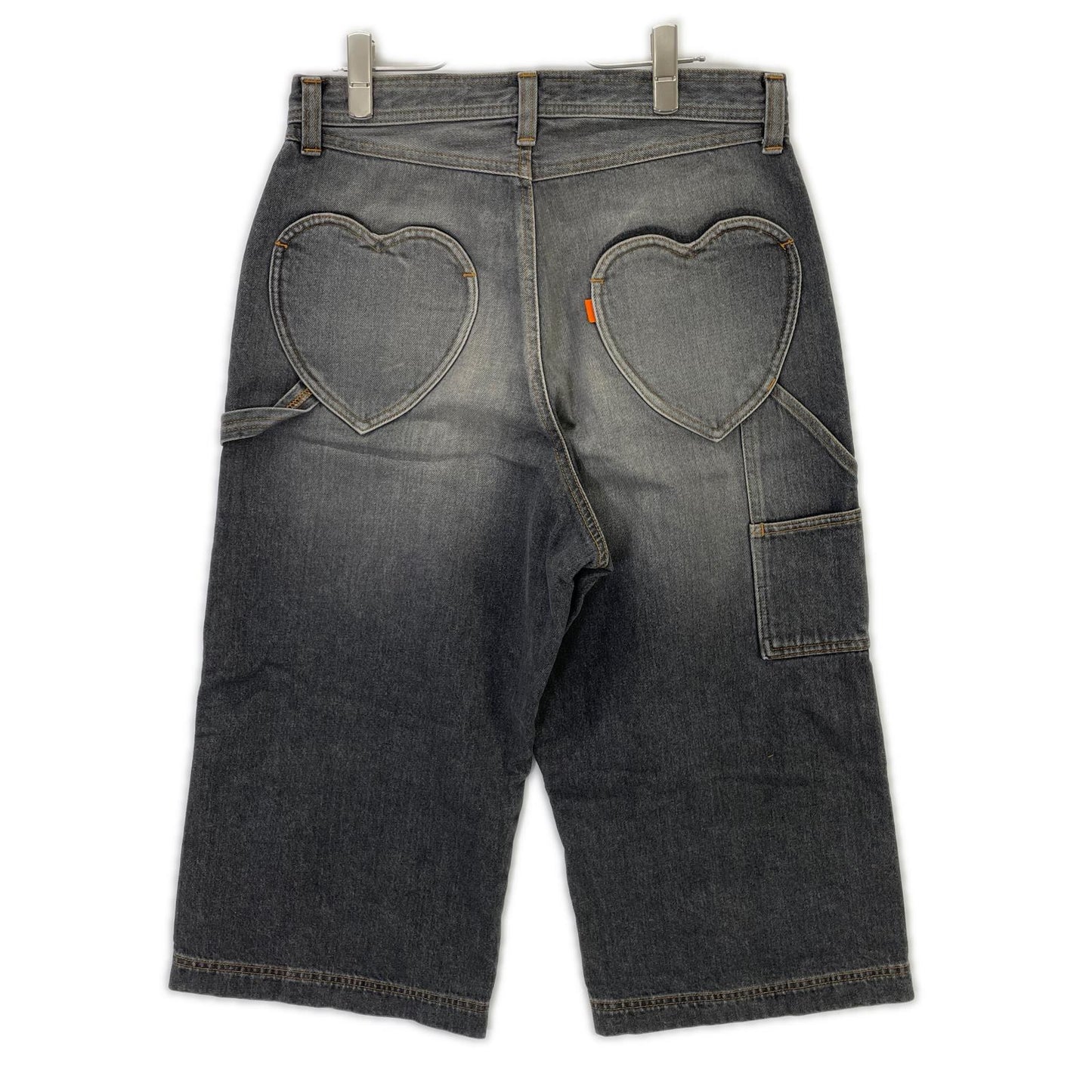 RICE NINE TEN ライスナインテン ブラック THREE QUARTER PAINTER JEANS クロップドバギーパンツ ボトムス