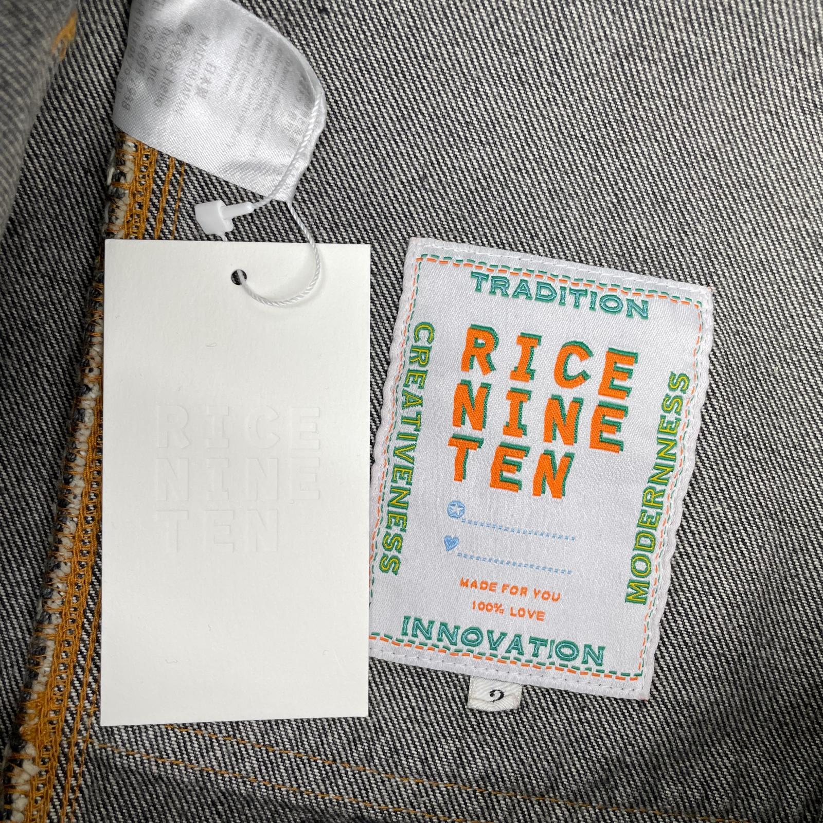 RICE NINE TEN ライスナインテン ブラック THREE QUARTER PAINTER JEANS クロップドバギーパンツ ボトムス