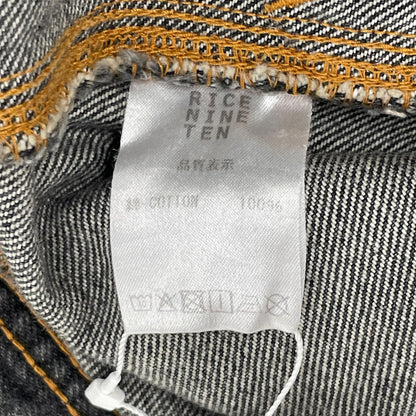 RICE NINE TEN ライスナインテン ブラック THREE QUARTER PAINTER JEANS クロップドバギーパンツ ボトムス