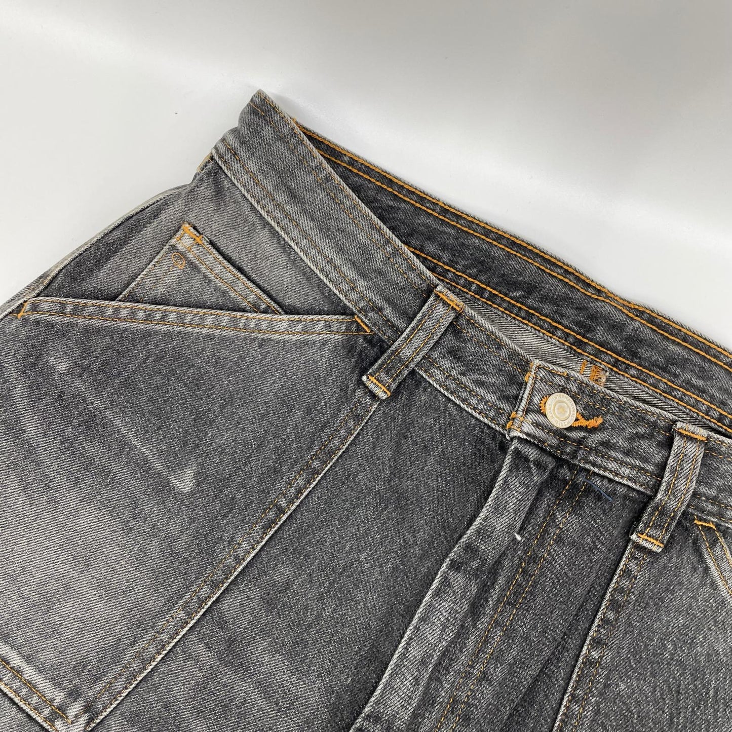 RICE NINE TEN ライスナインテン ブラック THREE QUARTER PAINTER JEANS クロップドバギーパンツ ボトムス