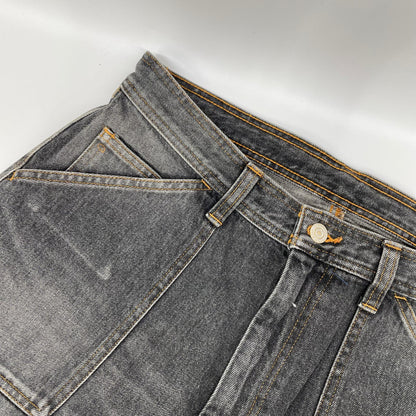 RICE NINE TEN ライスナインテン ブラック THREE QUARTER PAINTER JEANS クロップドバギーパンツ ボトムス
