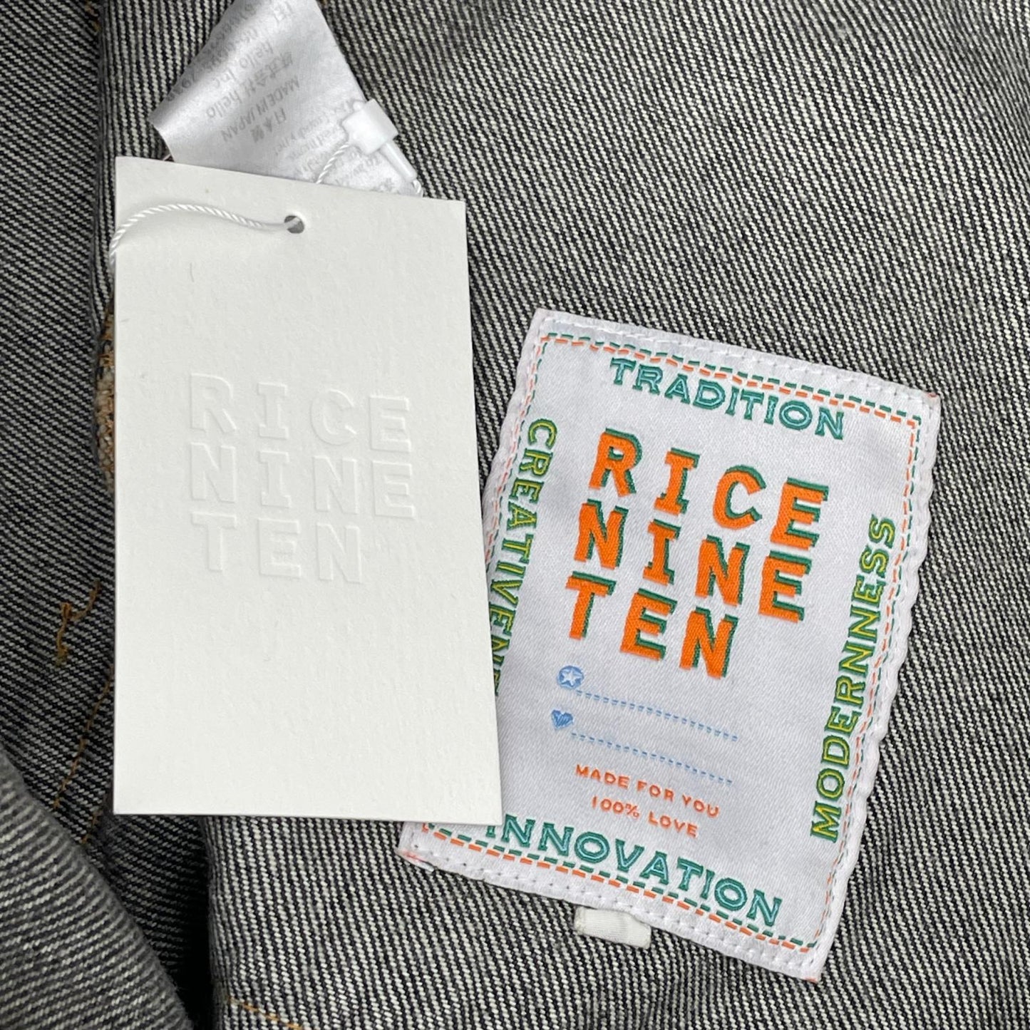 RICE NINE TEN ライスナインテン ブラック THREE QUARTER PAINTER JEANS クロップドバギーパンツ ボトムス