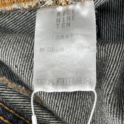 RICE NINE TEN ライスナインテン ブラック THREE QUARTER PAINTER JEANS クロップドバギーパンツ ボトムス
