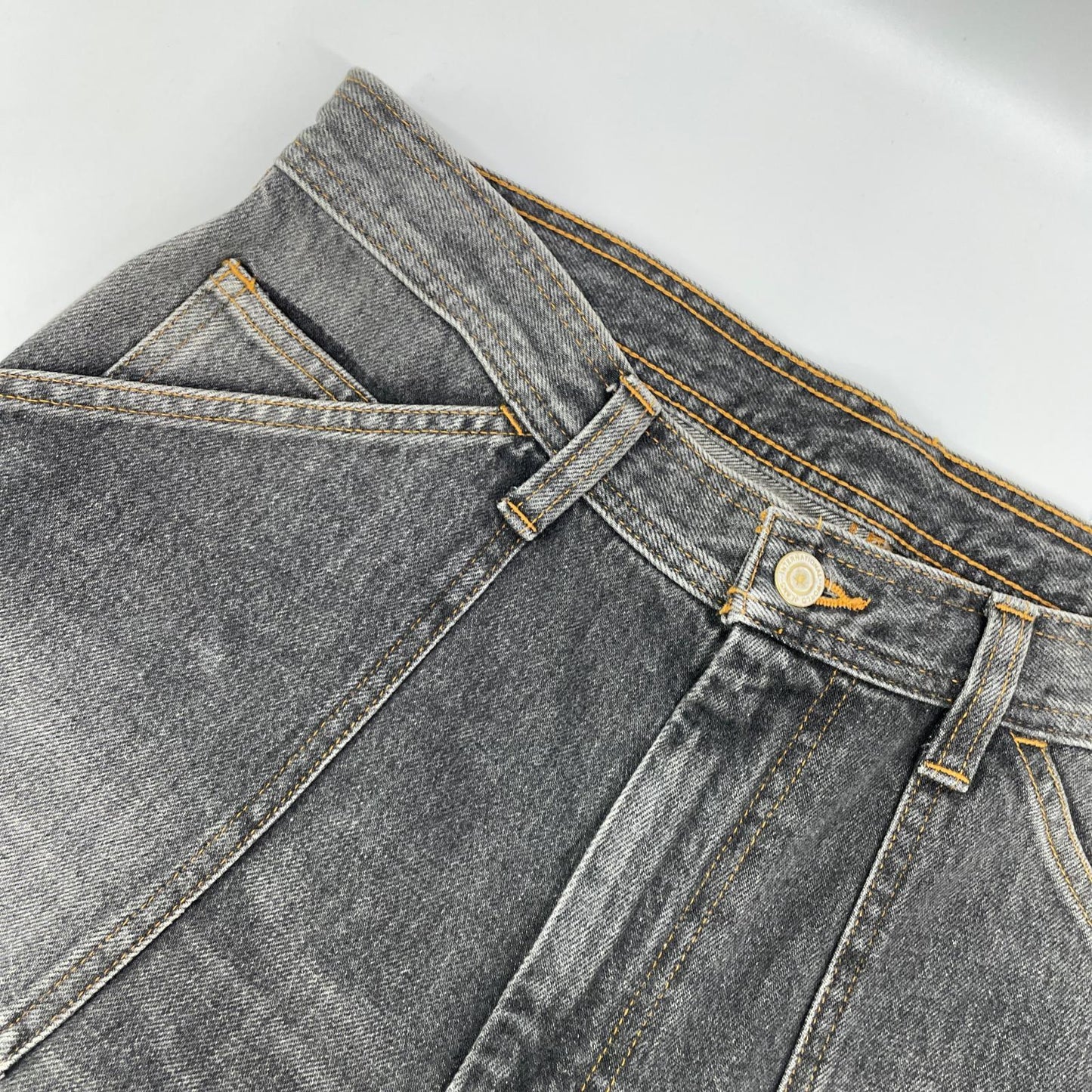 RICE NINE TEN ライスナインテン ブラック THREE QUARTER PAINTER JEANS クロップドバギーパンツ ボトムス