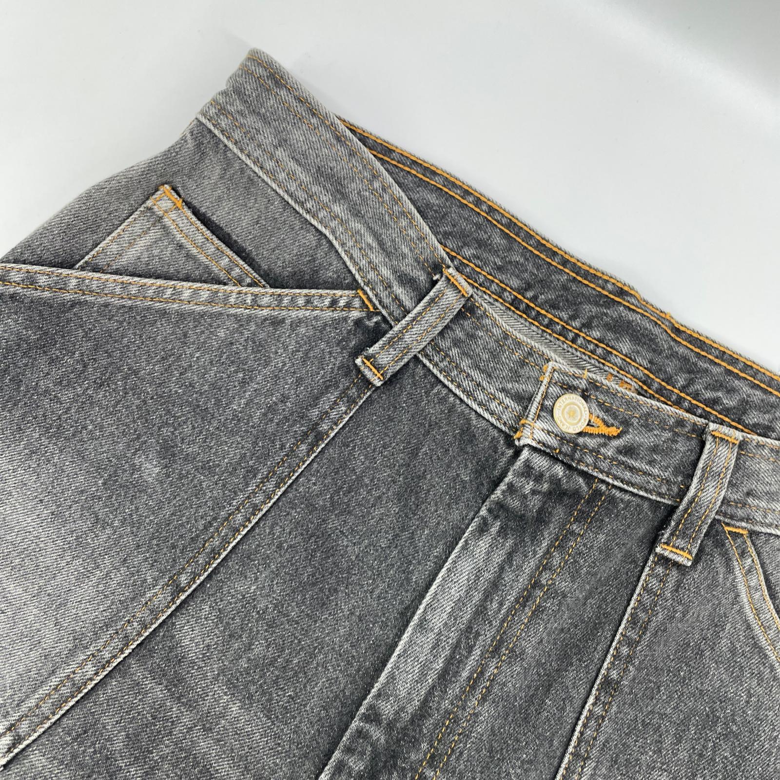 RICE NINE TEN ライスナインテン ブラック THREE QUARTER PAINTER JEANS クロップドバギーパンツ ボトムス