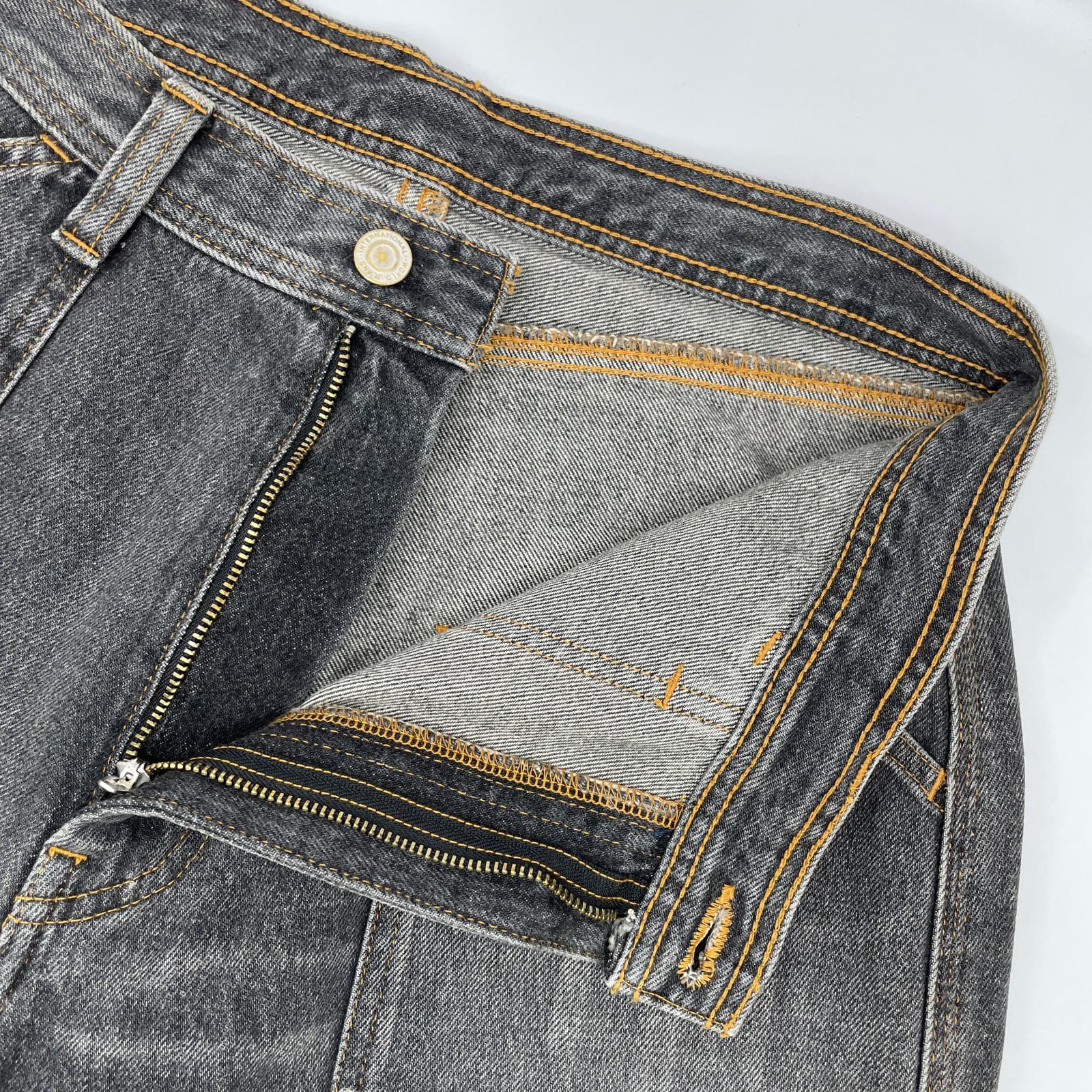 RICE NINE TEN ライスナインテン ブラック THREE QUARTER PAINTER JEANS クロップドバギーパンツ ボトムス