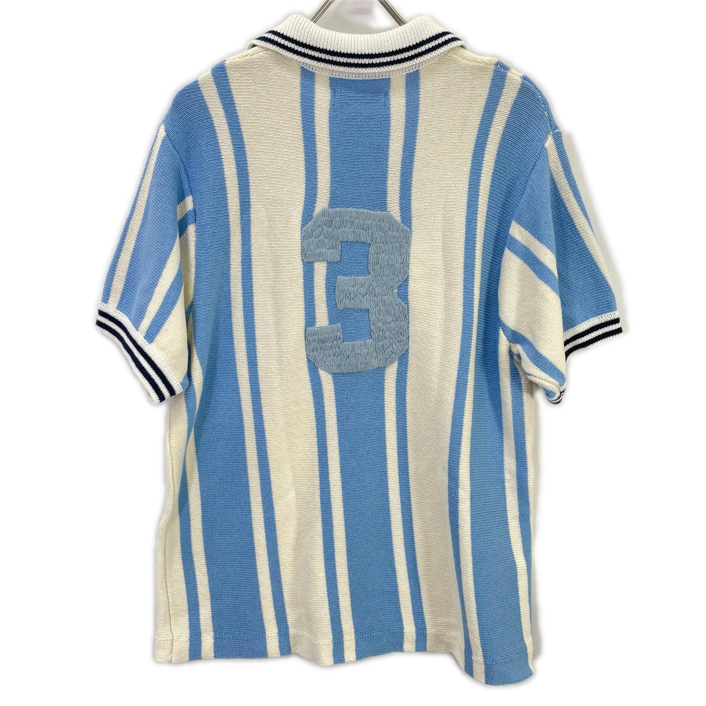 RICE NINE TEN ライスナインテン ライトブルー KNITTED SOCCER SHIRT/S/Sニットポロシャツ トップス