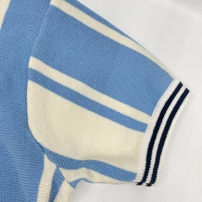 RICE NINE TEN ライスナインテン ライトブルー KNITTED SOCCER SHIRT/S/Sニットポロシャツ トップス