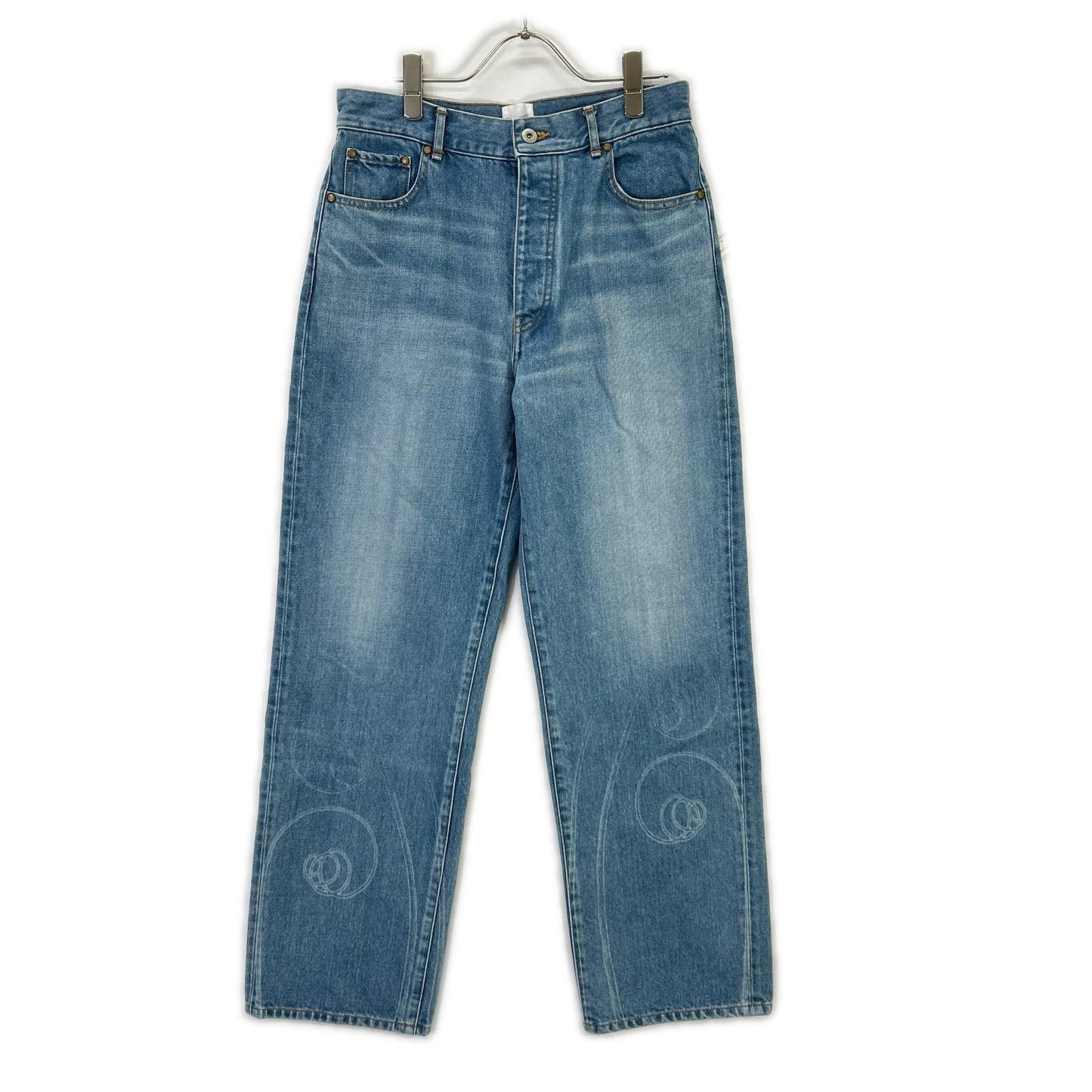 BISOWN ビソウン 24SS 24SS-BIS-PT01K インディゴ ペイントデザイン ストレートデニムパンツ ボトムス