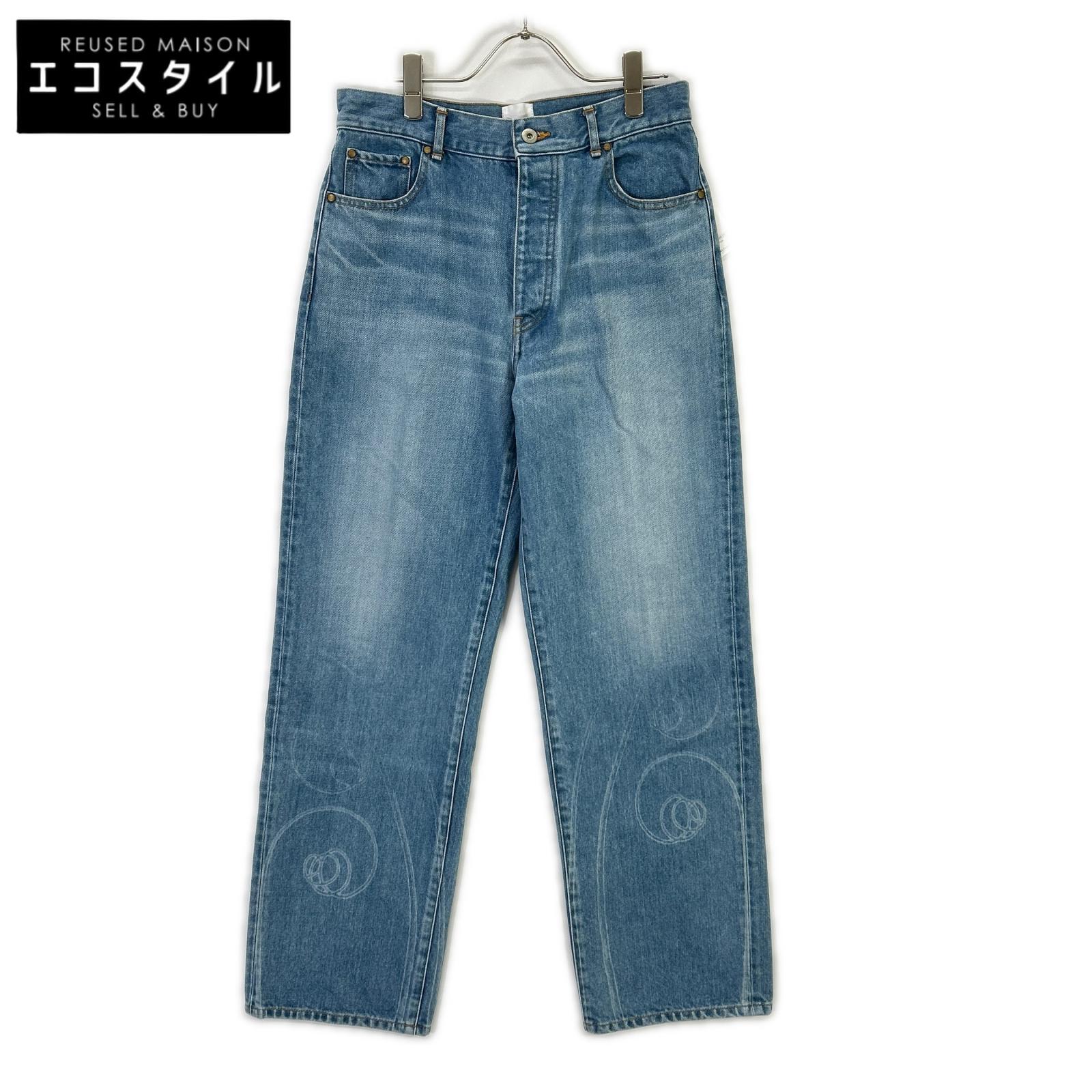 BISOWN ビソウン 24SS 24SS-BIS-PT01K インディゴ ペイントデザイン ストレートデニムパンツ ボトムス
