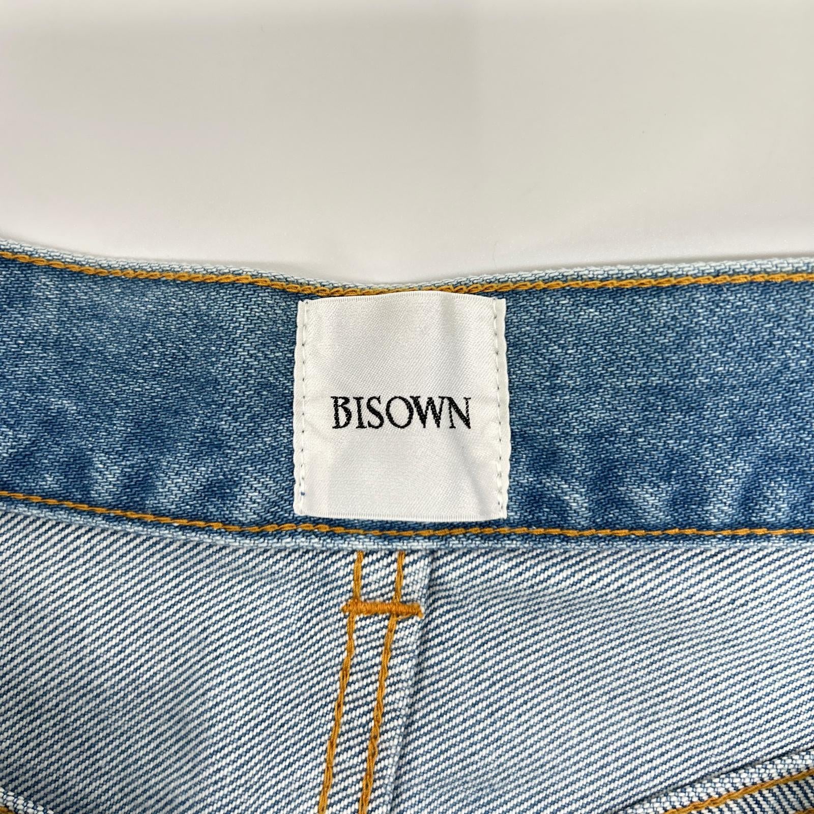 BISOWN ビソウン 24SS 24SS-BIS-PT01K インディゴ ペイントデザイン ストレートデニムパンツ ボトムス