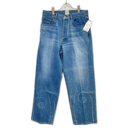 BISOWN ビソウン 24SS 24SS-BIS-PT01K インディゴ ペイントデザイン ストレートデニムパンツ ボトムス