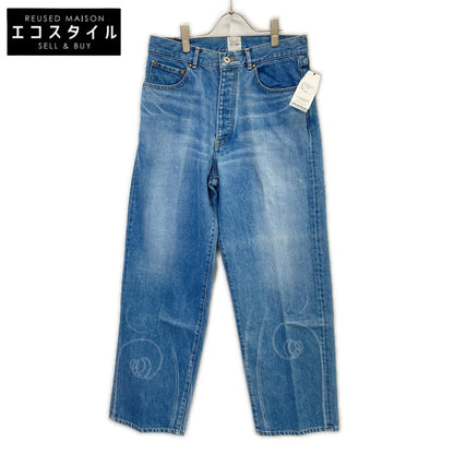 BISOWN ビソウン 24SS 24SS-BIS-PT01K インディゴ ペイントデザイン ストレートデニムパンツ ボトムス
