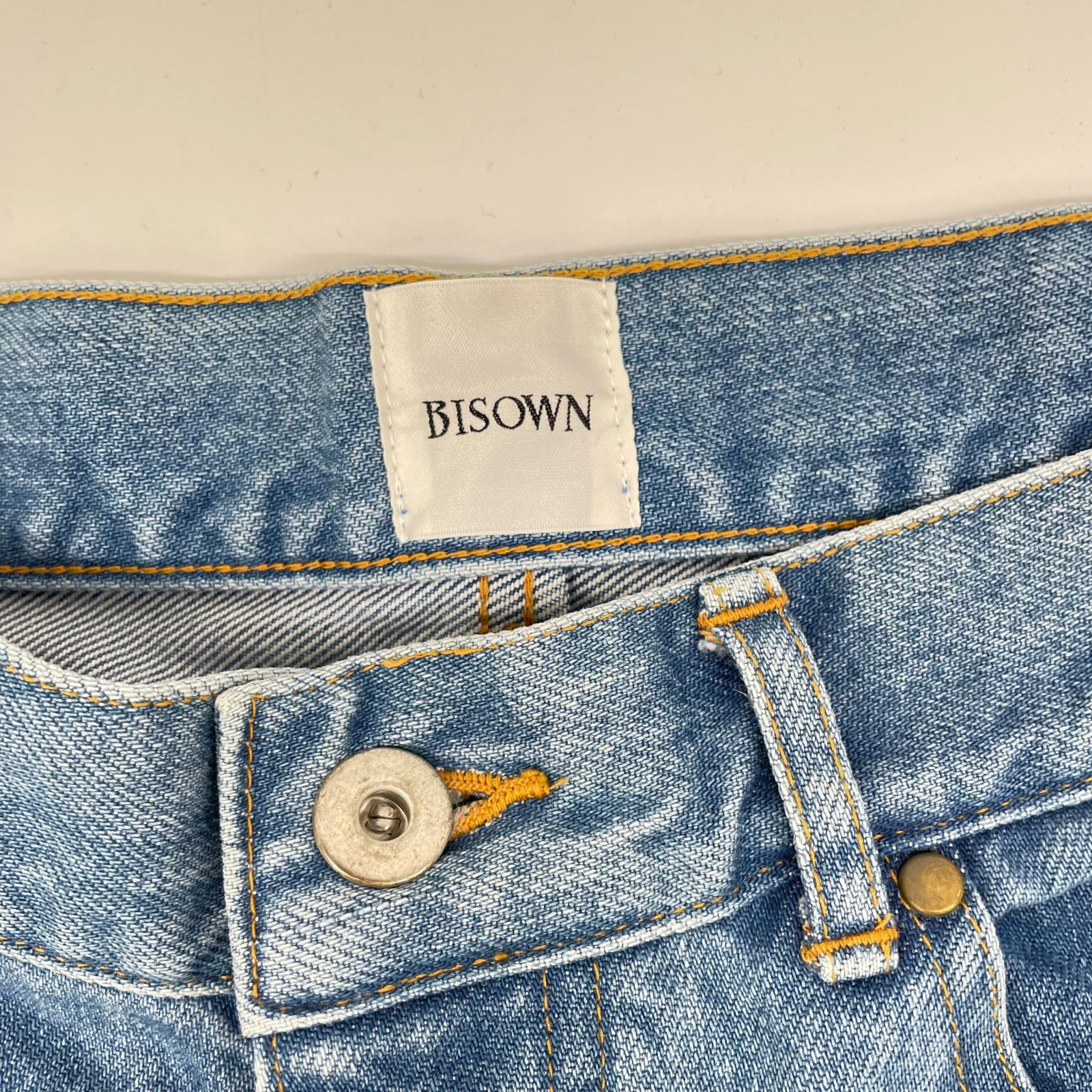 BISOWN ビソウン 24SS 24SS-BIS-PT01K インディゴ ペイントデザイン ストレートデニムパンツ ボトムス