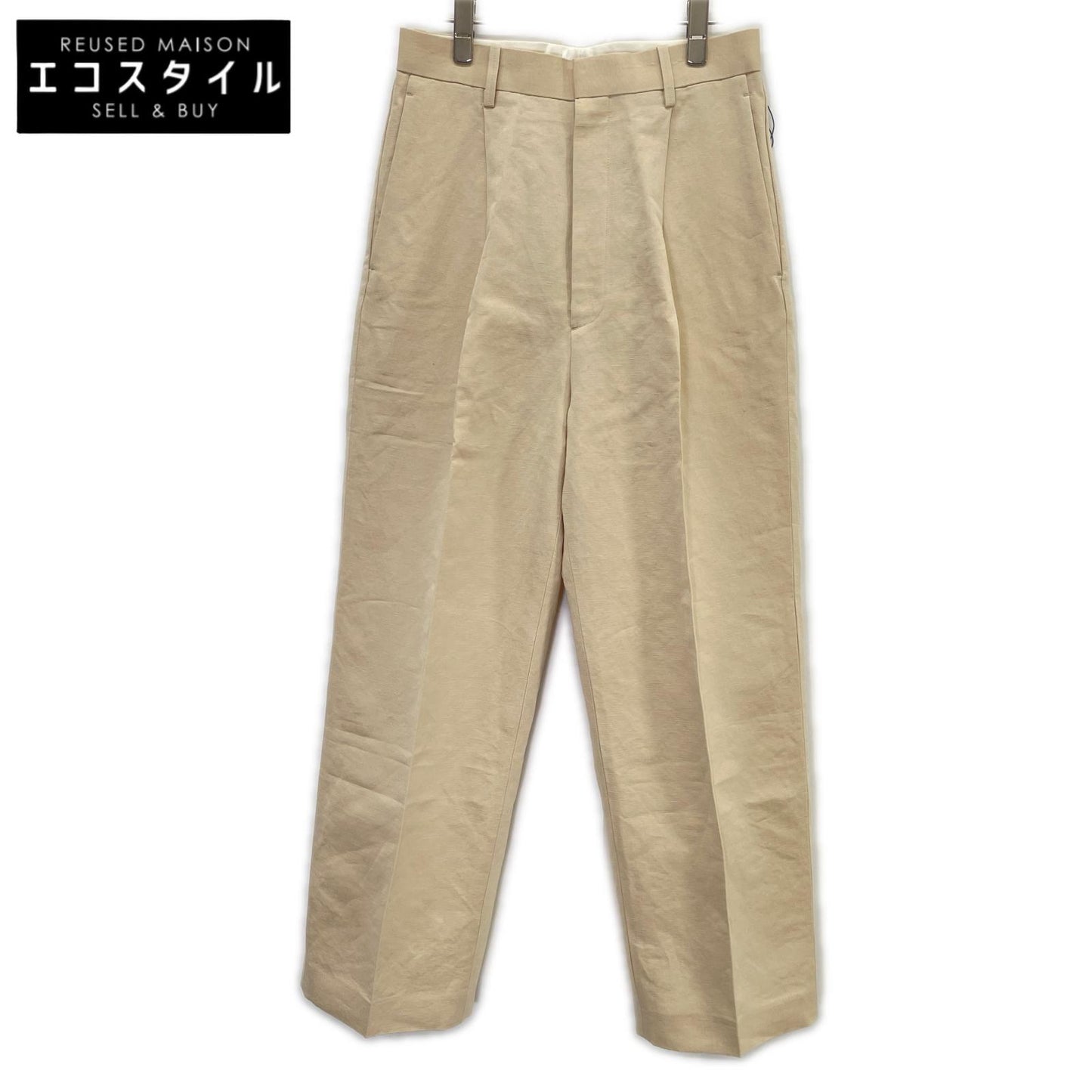 BISOWN ビソウン 24SS 24SS-BIS-PT07W ベージュ コットンリネン 1タックストレートパンツ ボトムス