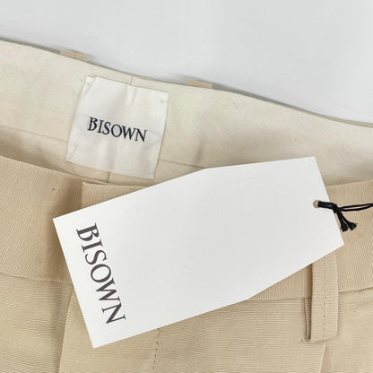 BISOWN ビソウン 24SS 24SS-BIS-PT07W ベージュ コットンリネン 1タックストレートパンツ ボトムス