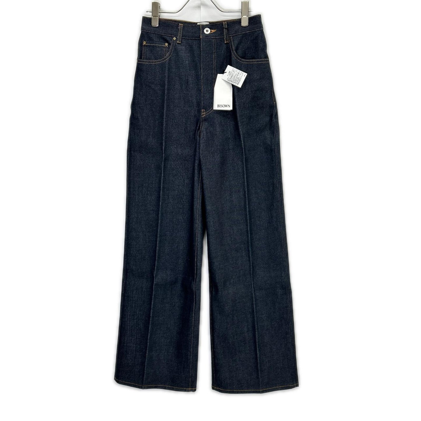 BISOWN ビソウン 25AW 25W-BIS-PT30R インディゴ センタープレス リジット ワイドデニムパンツ ボトムス