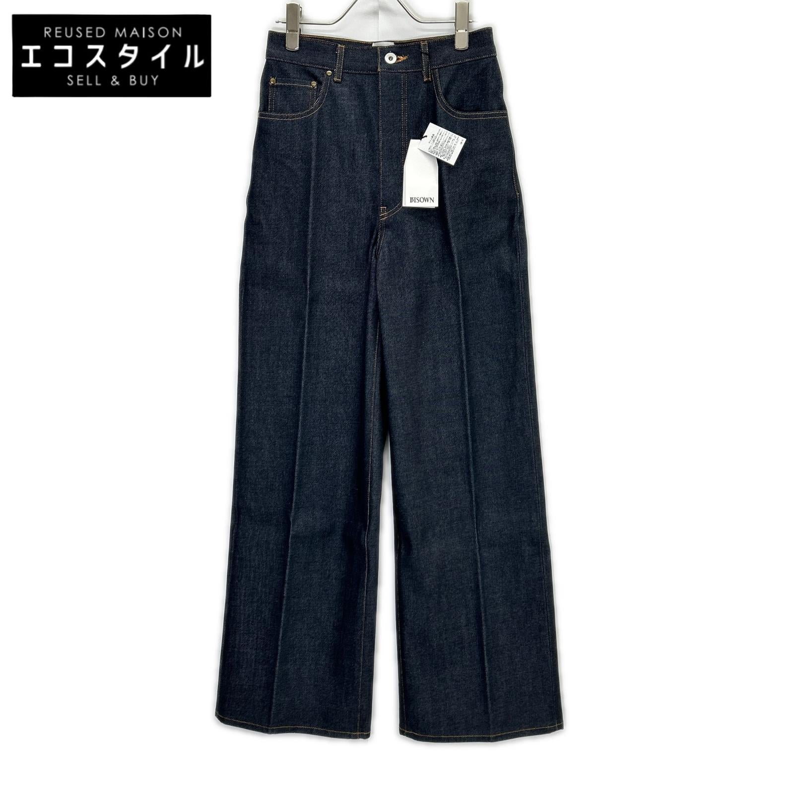BISOWN ビソウン 25AW 25W-BIS-PT30R インディゴ センタープレス リジット ワイドデニムパンツ ボトムス
