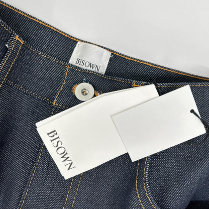 BISOWN ビソウン 25AW 25W-BIS-PT30R インディゴ センタープレス リジット ワイドデニムパンツ ボトムス