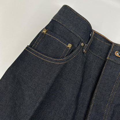 BISOWN ビソウン 25AW 25W-BIS-PT30R インディゴ センタープレス リジット ワイドデニムパンツ ボトムス