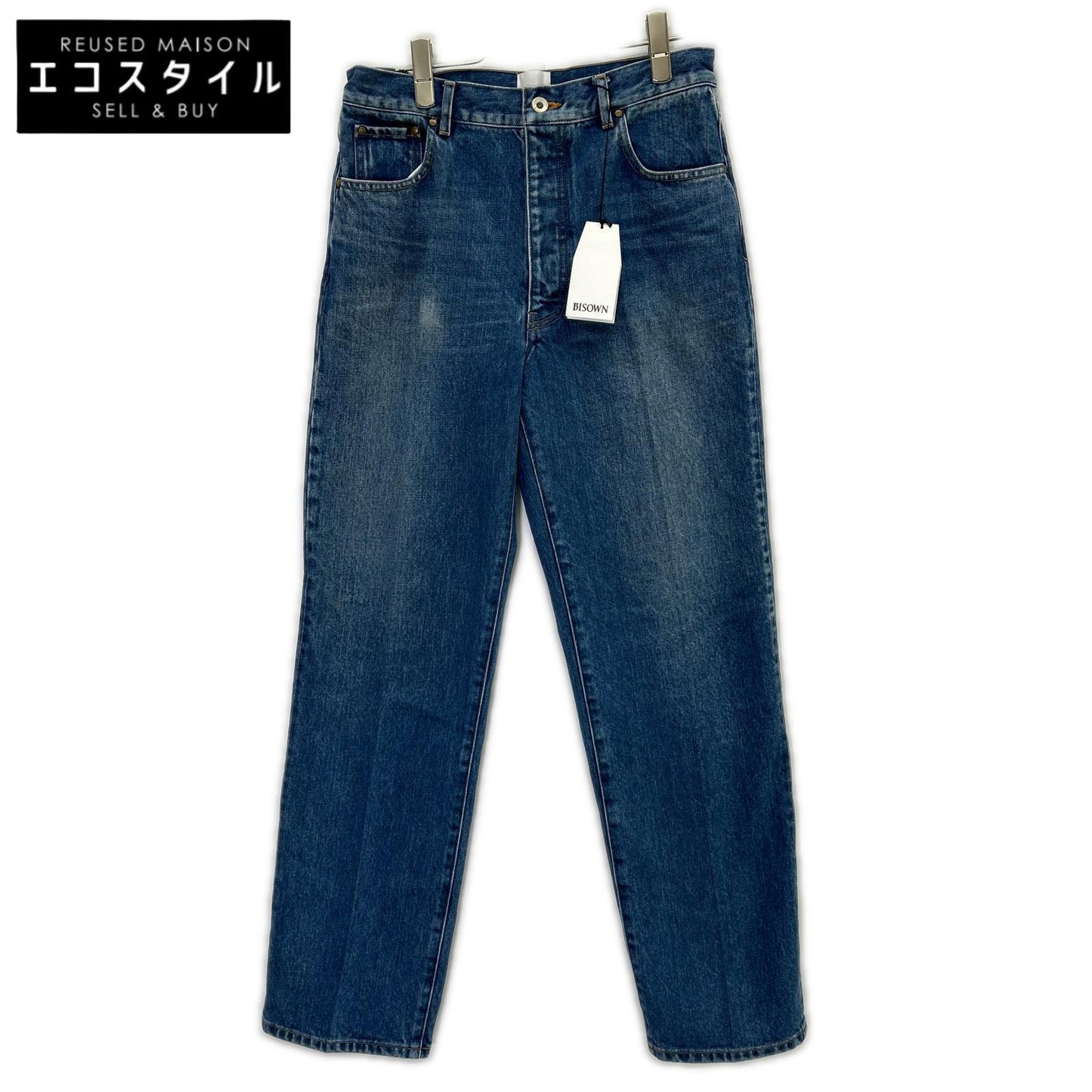 BISOWN ビソウン 24AW 24AW-BIS-PT32 インディゴ センタープレス ブリーチデニムパンツ ボトムス