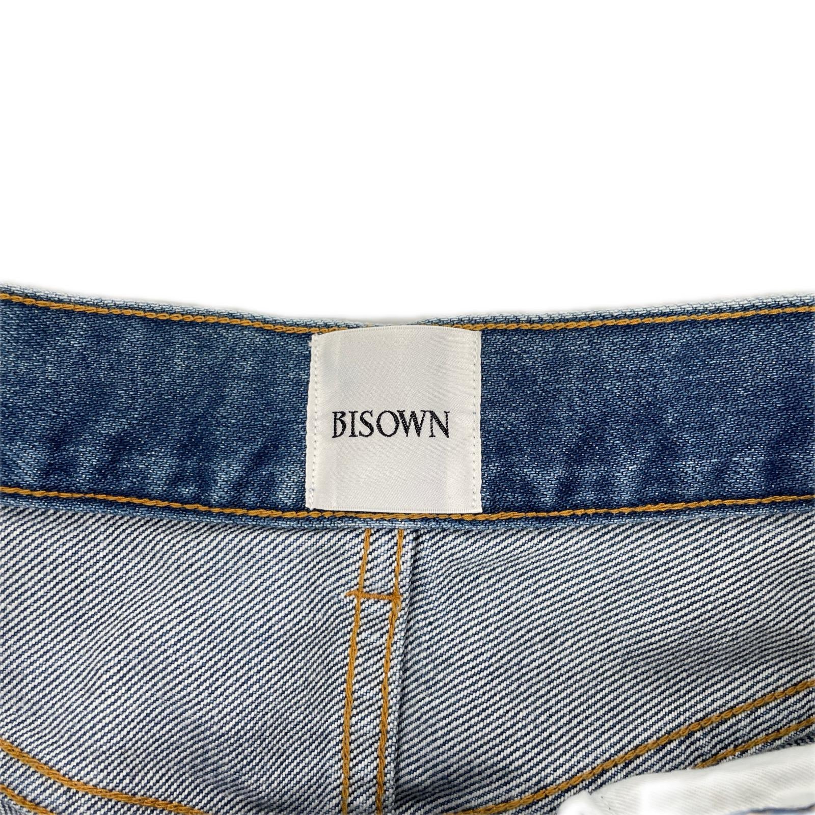 BISOWN ビソウン 24AW 24AW-BIS-PT32 インディゴ センタープレス ブリーチデニムパンツ ボトムス