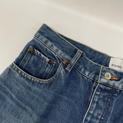 BISOWN ビソウン 24AW 24AW-BIS-PT32 インディゴ センタープレス ブリーチデニムパンツ ボトムス