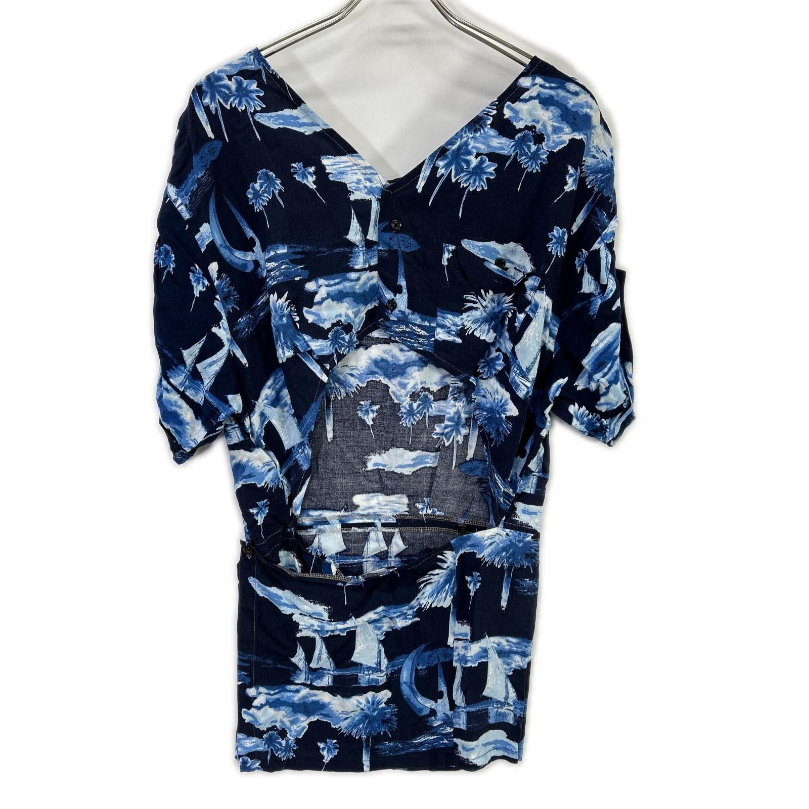 77circa ナナナナサーカ cc20SS-26 ネイビーブルー circa make triangle open aloha top トップス