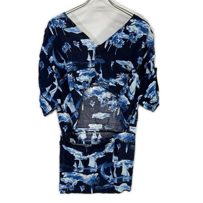 77circa ナナナナサーカ cc20SS-26 ネイビーブルー circa make triangle open aloha top トップス