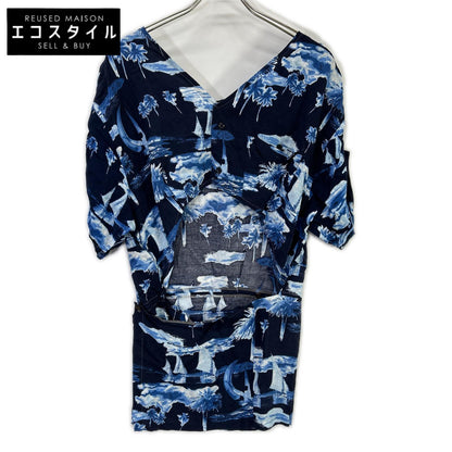 77circa ナナナナサーカ cc20SS-26 ネイビーブルー circa make triangle open aloha top トップス