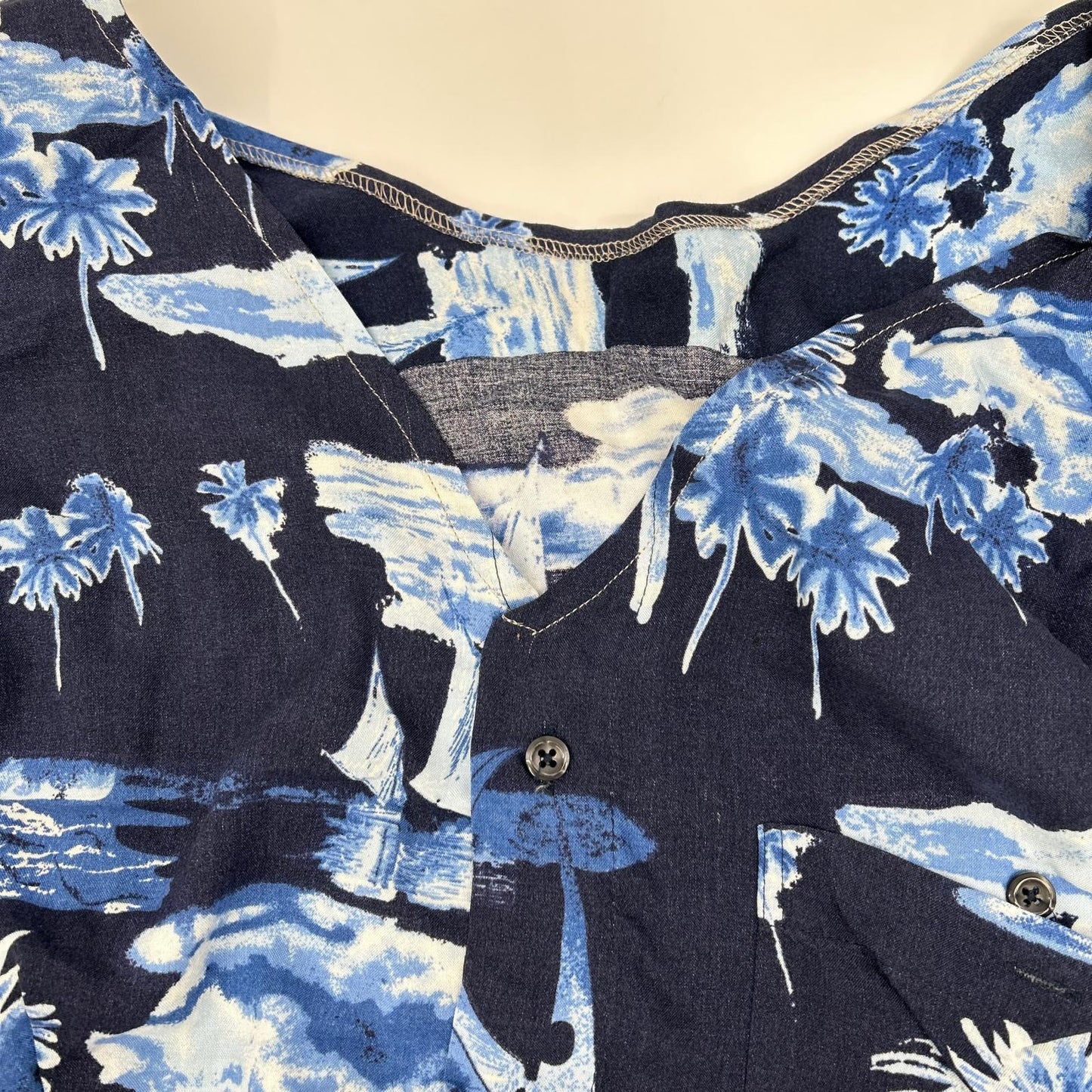 77circa ナナナナサーカ cc20SS-26 ネイビーブルー circa make triangle open aloha top トップス