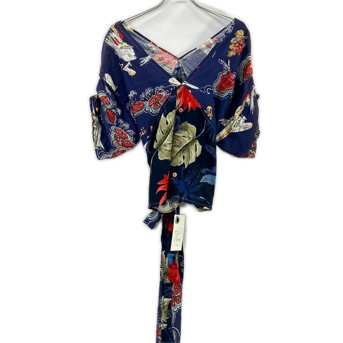 77circa ナナナナサーカ cc19ss-32 ネイビー circa make V-neck aloha top トップス