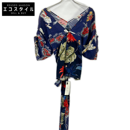 77circa ナナナナサーカ cc19ss-32 ネイビー circa make V-neck aloha top トップス