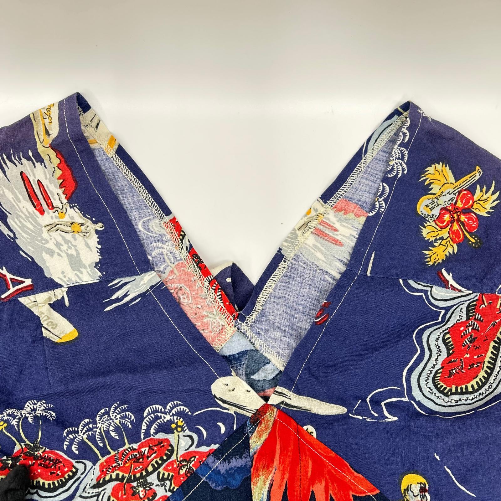 77circa ナナナナサーカ cc19ss-32 ネイビー circa make V-neck aloha top トップス