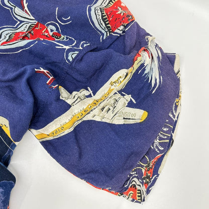 77circa ナナナナサーカ cc19ss-32 ネイビー circa make V-neck aloha top トップス