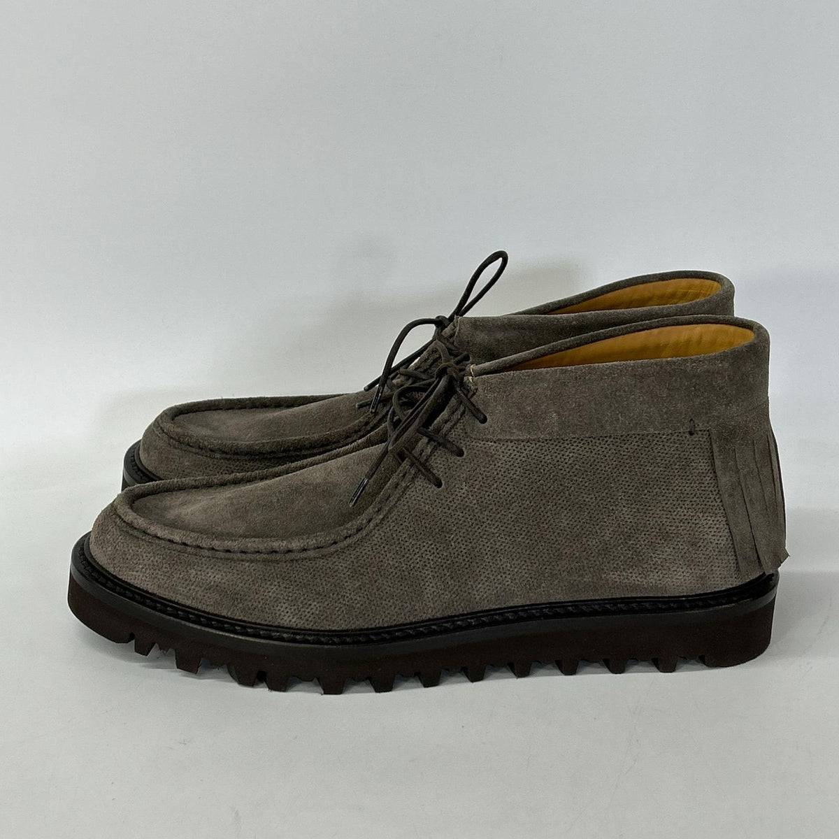 GIORGIOARMANI ジョルジオアルマーニ 【美品】X2M254 suede fringe-trim accent chukka boots shoes