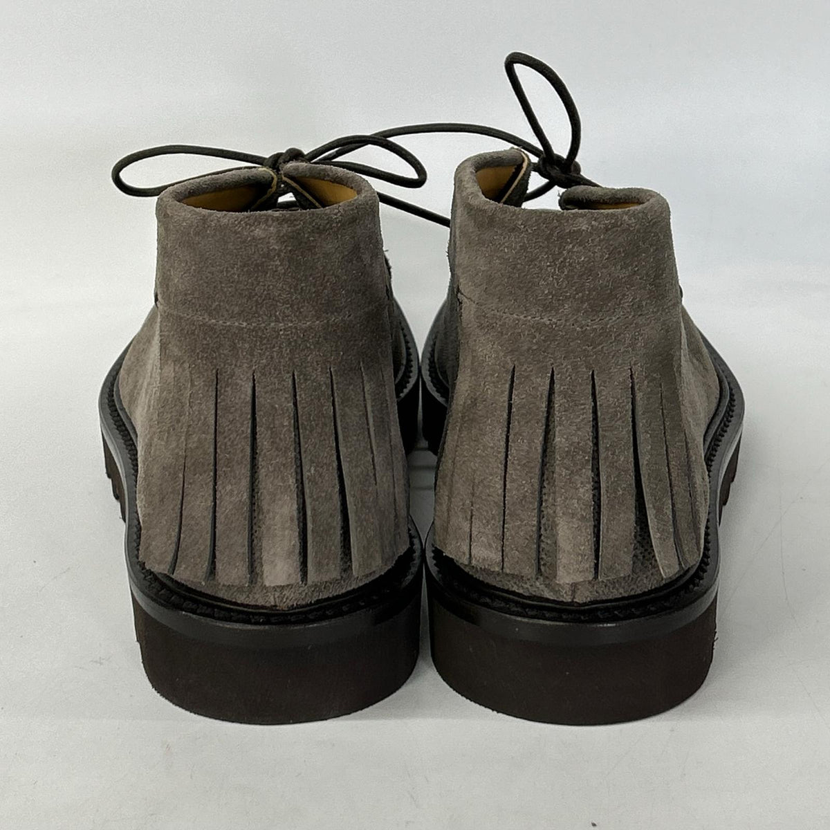 GIORGIOARMANI ジョルジオアルマーニ 【美品】X2M254 suede fringe-trim accent chukka boots shoes