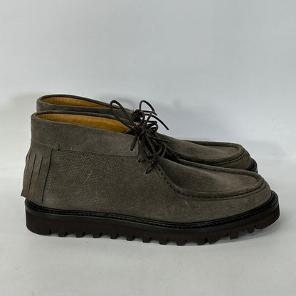 GIORGIOARMANI ジョルジオアルマーニ 【美品】X2M254 suede fringe-trim accent chukka boots shoes