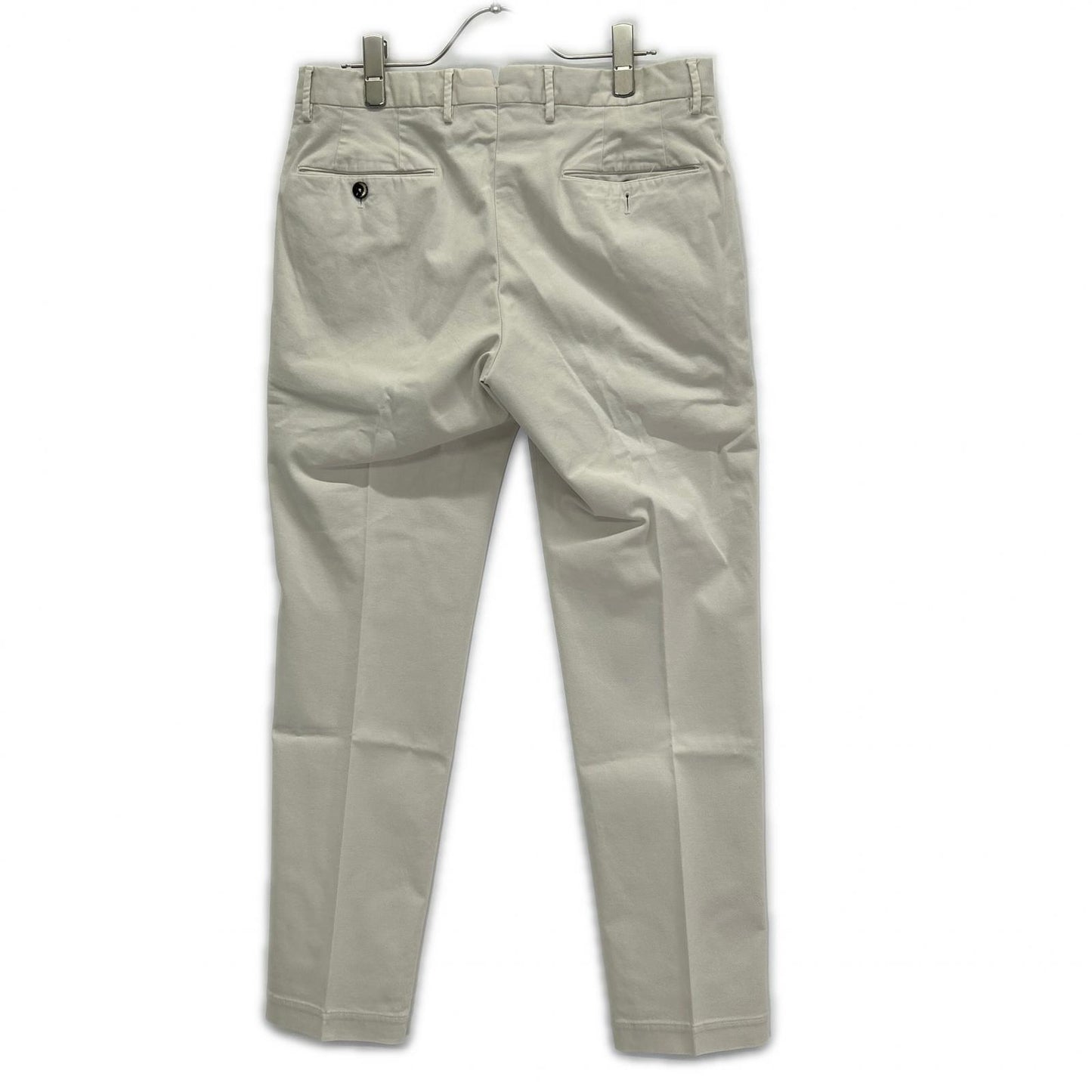 PT TORINO ピーティートリノ ホワイト コットン EVO FIT 1プリーツ ストレッチチノトラウザーパンツ ボトムス