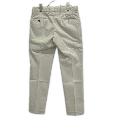 PT TORINO ピーティートリノ ホワイト コットン EVO FIT 1プリーツ ストレッチチノトラウザーパンツ ボトムス