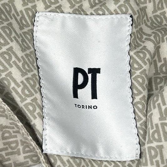 PT TORINO ピーティートリノ ホワイト コットン EVO FIT 1プリーツ ストレッチチノトラウザーパンツ ボトムス