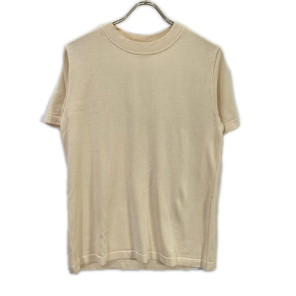 Yonetomi ヨネトミ アイボリー シルク100 SHORT SLEEVE SILK KNIT TEE トップス